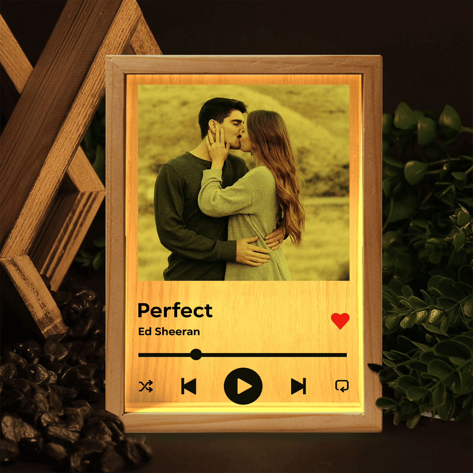 Custom Music Night Light - Personalized Photo Song Frame Light Box - LED Night Lamp, Valentines Day, Anniversary, Wedding, Unique Birthday Gift For Couples, Wife, Husband, Girlfriend, Boyfriend, Be Mine, Gift For Her, Gift For Him, Music Player Frames - Suzitee Store