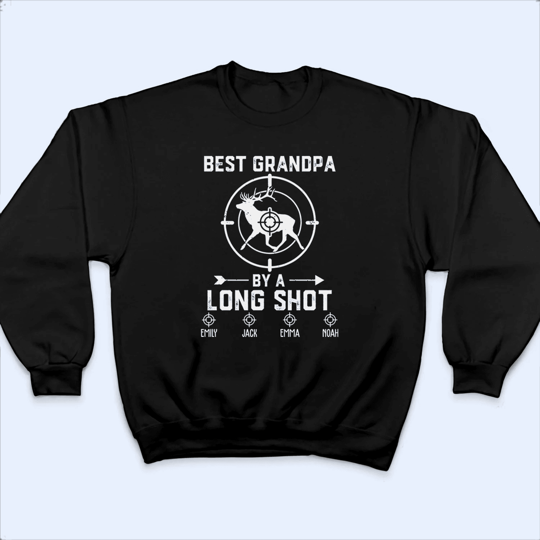 Personalized Best Grandpa By A Long Shot Hunting Gift t-shirt, alternate view 5