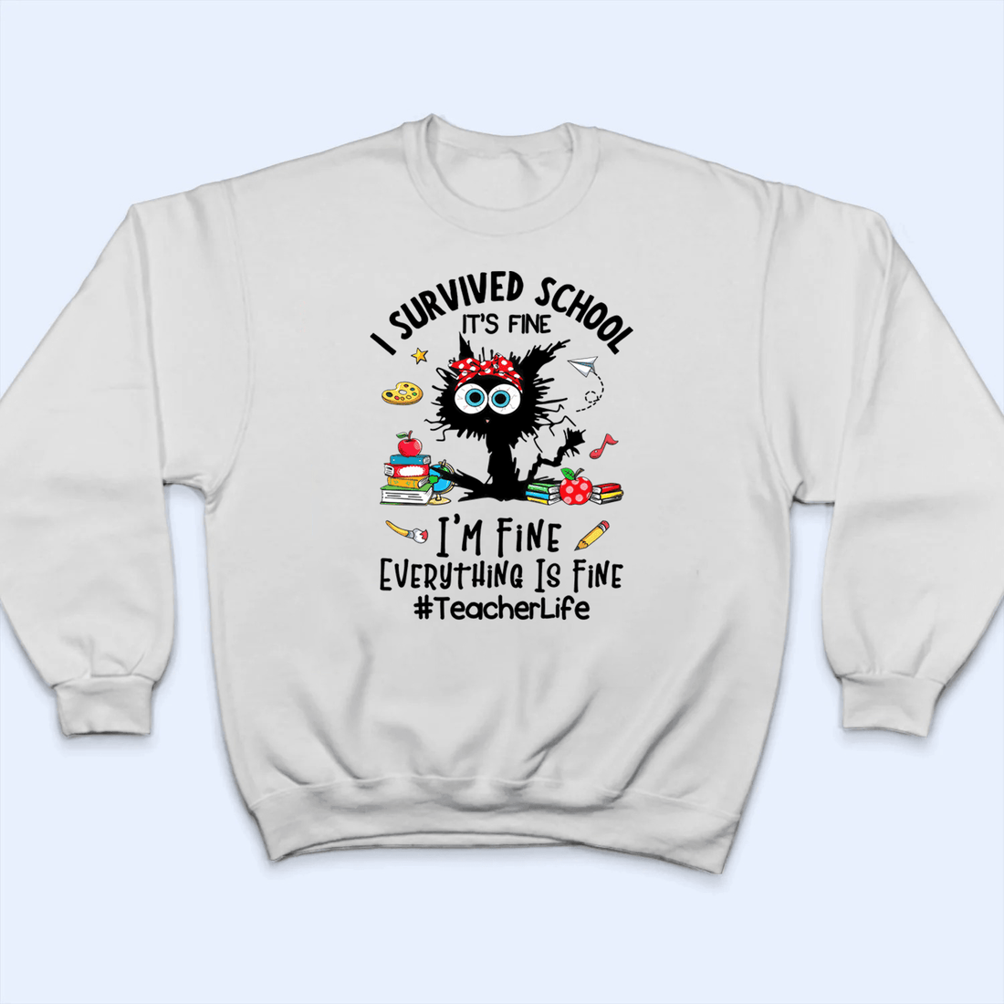 Personalized I Survived School Everything Is Fine t-shirt, alternate view 4
