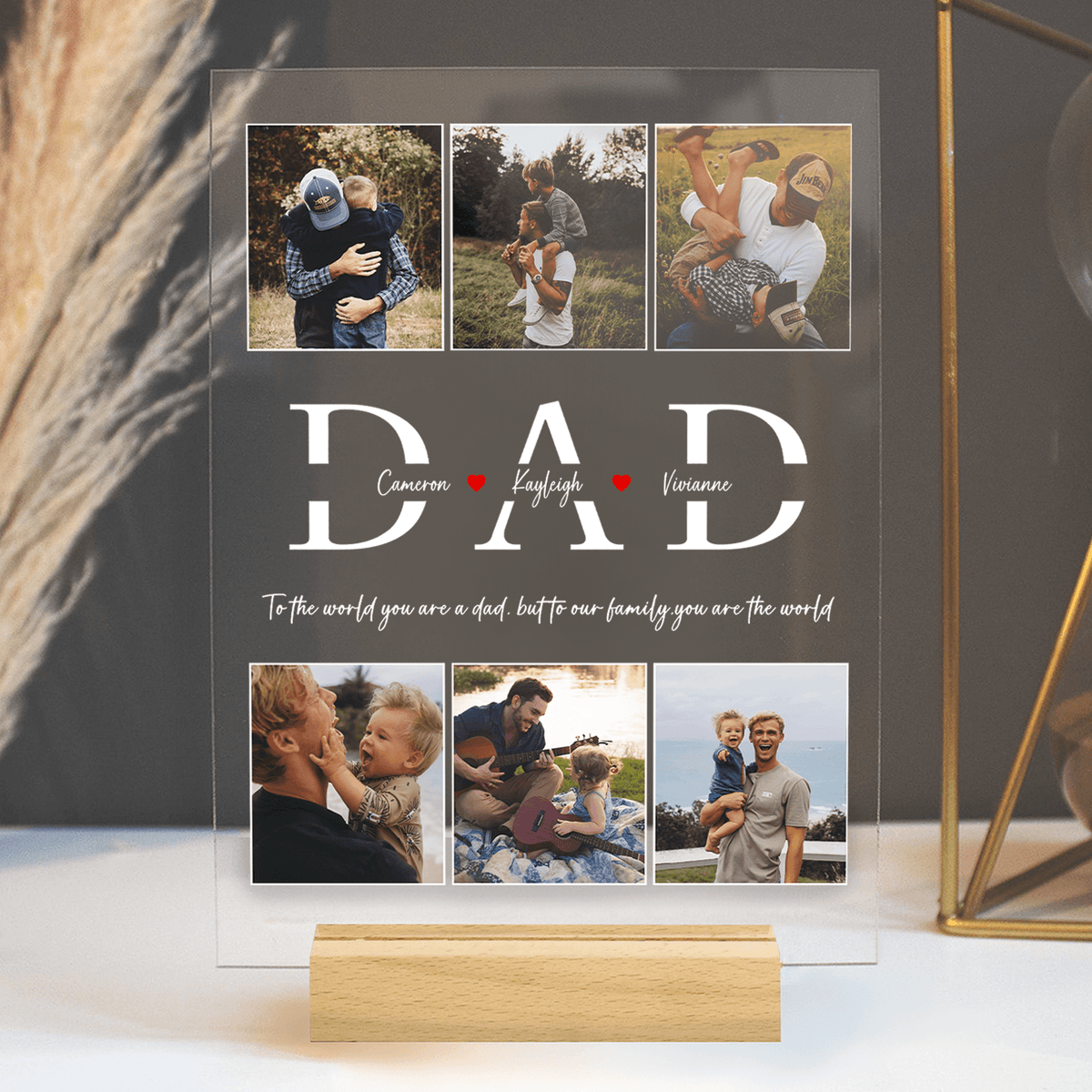 Best Papa Ever - Custom Photo DAD LED Night Light - Personalized Father's Day Gift for Dad, Papa, Grandpa, Daddy, Dada