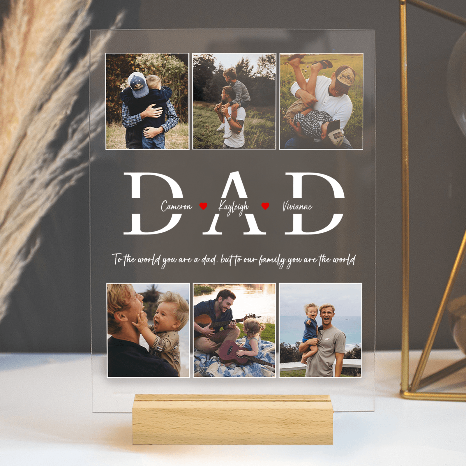 Best Papa Ever - Custom Photo DAD LED Night Light - Personalized Father's Day Gift for Dad, Papa, Grandpa, Daddy, Dada