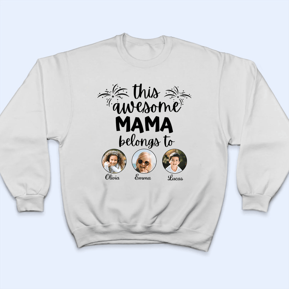 Custom Photo This Awesome Mama Belongs To personalized t-shirt, alternate view 5