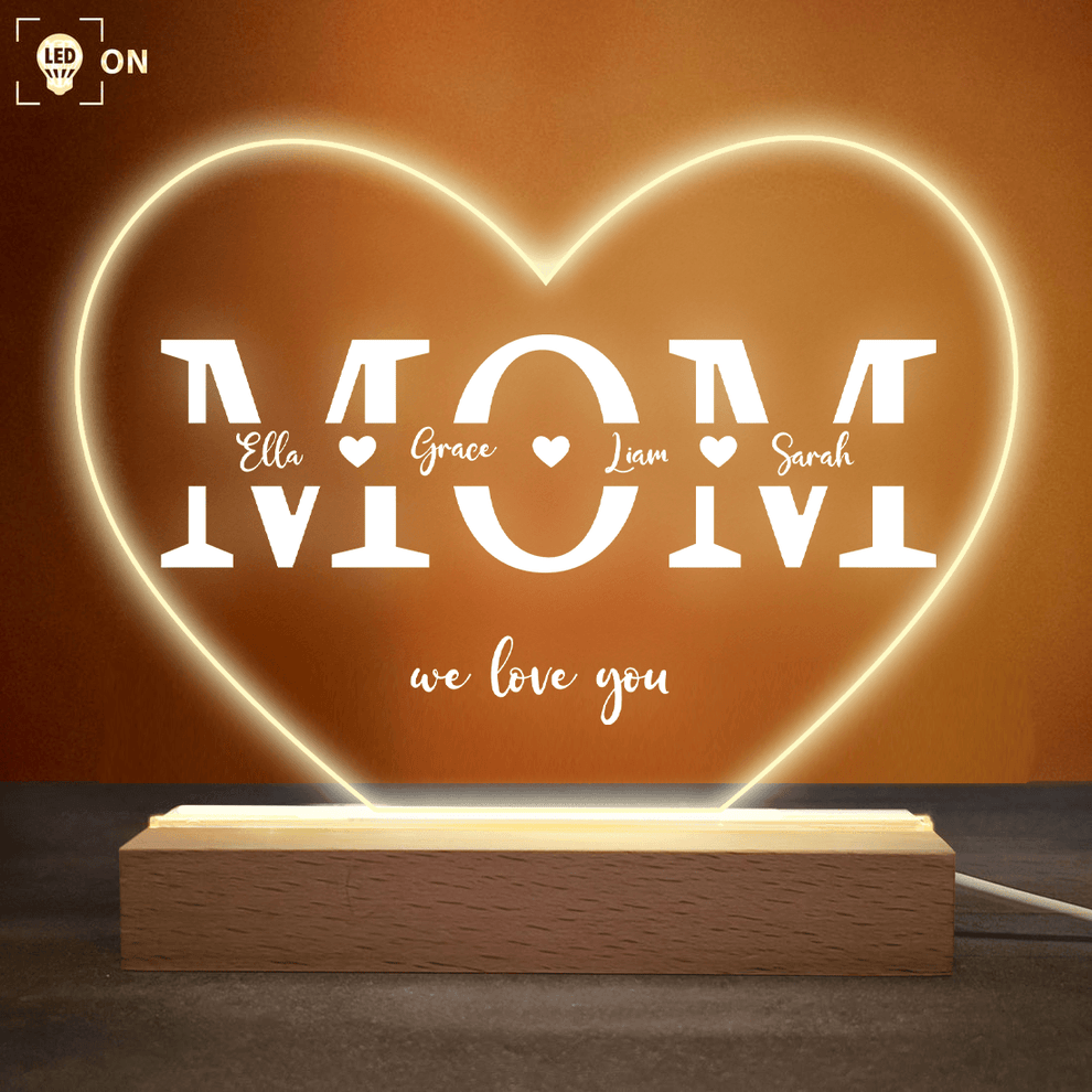 Personalized Mom We Love You led light, main view