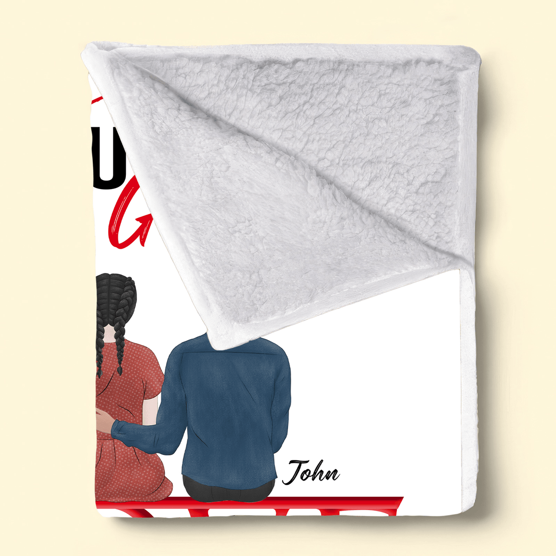 Custom Blanket You And Me We Got This fleece blanket, sherpa reverse side folded back