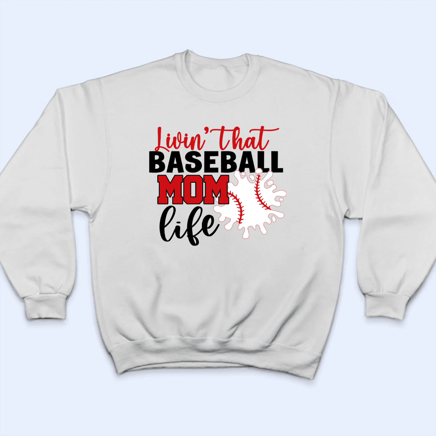 Livin That Baseball Life - Personalized Custom T Shirt - Gift for Grandma/Nana/Mimi, Mom, Wife, Grandparent - Suzitee Store