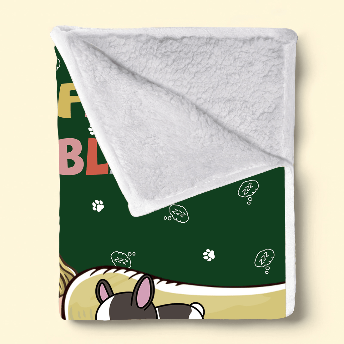 Personalized Official Nap Blanket fleece blanket, sherpa reverse side folded back