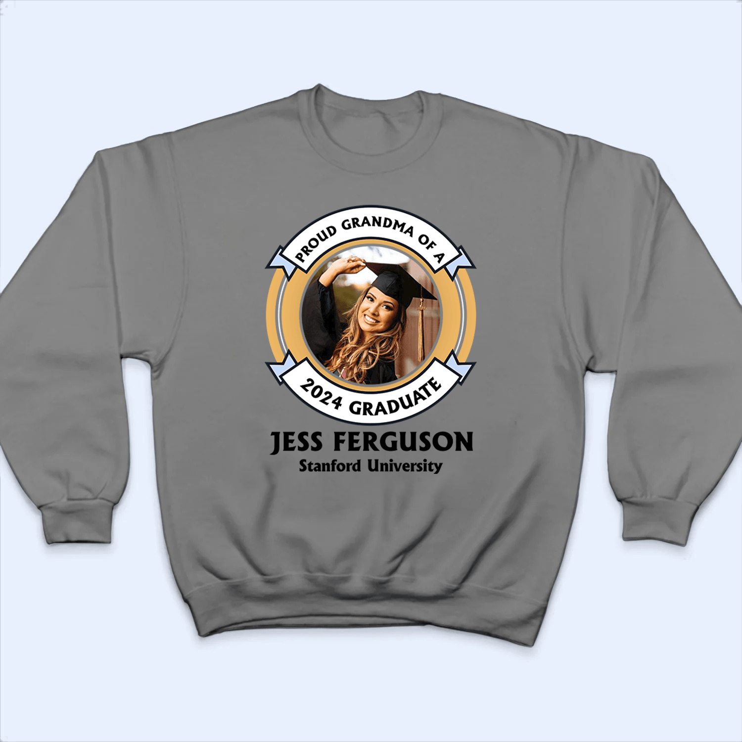 Custom Photo Proud Family of a University Graduate- Personalized Custom T Shirt - Birthday, Loving, Funny Gift for Grandma/Nana/Mimi, Mom, Wife, Grandparent - Suzitee Store