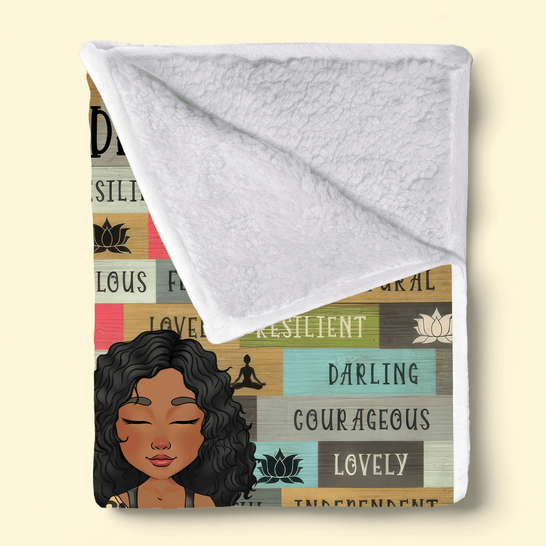 Personalized I Decided My Vibe fleece blanket, spread across a bed