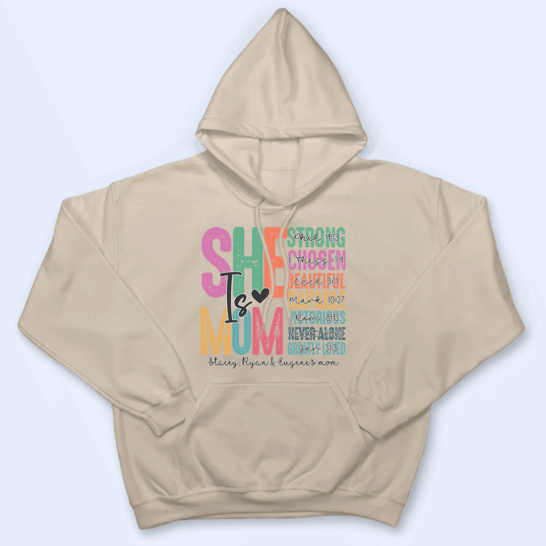 Personalized She is Mom, Bible Verse t-shirt, alternate view 4