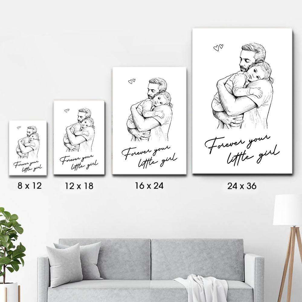 Custom Photo Daddy I Love You - Personalized Poster/Canvas Prints - Father's Day Gift For Dad, Daddy, Husband