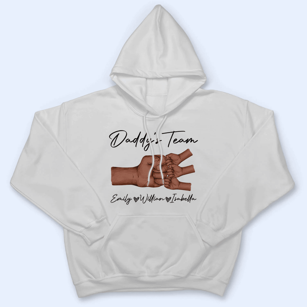 Black Daddy & Kids, Together We're A Team - Personalized Custom T Shirt - Father's Day Gift for Black Dad, Grandpa, Daddy, Dada, African American, Black History Month, Juneteenth - Suzitee Store