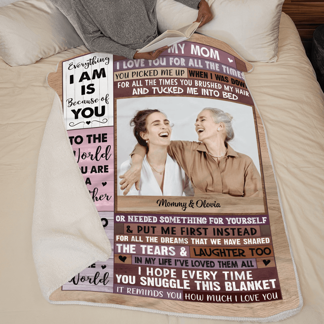 Custom Photo We Love You, Mom | Birthday, Loving, Funny Gift for Grandma/Nana/Mimi, Mom, Wife, Grandparent | Blanket - Suzitee Store
