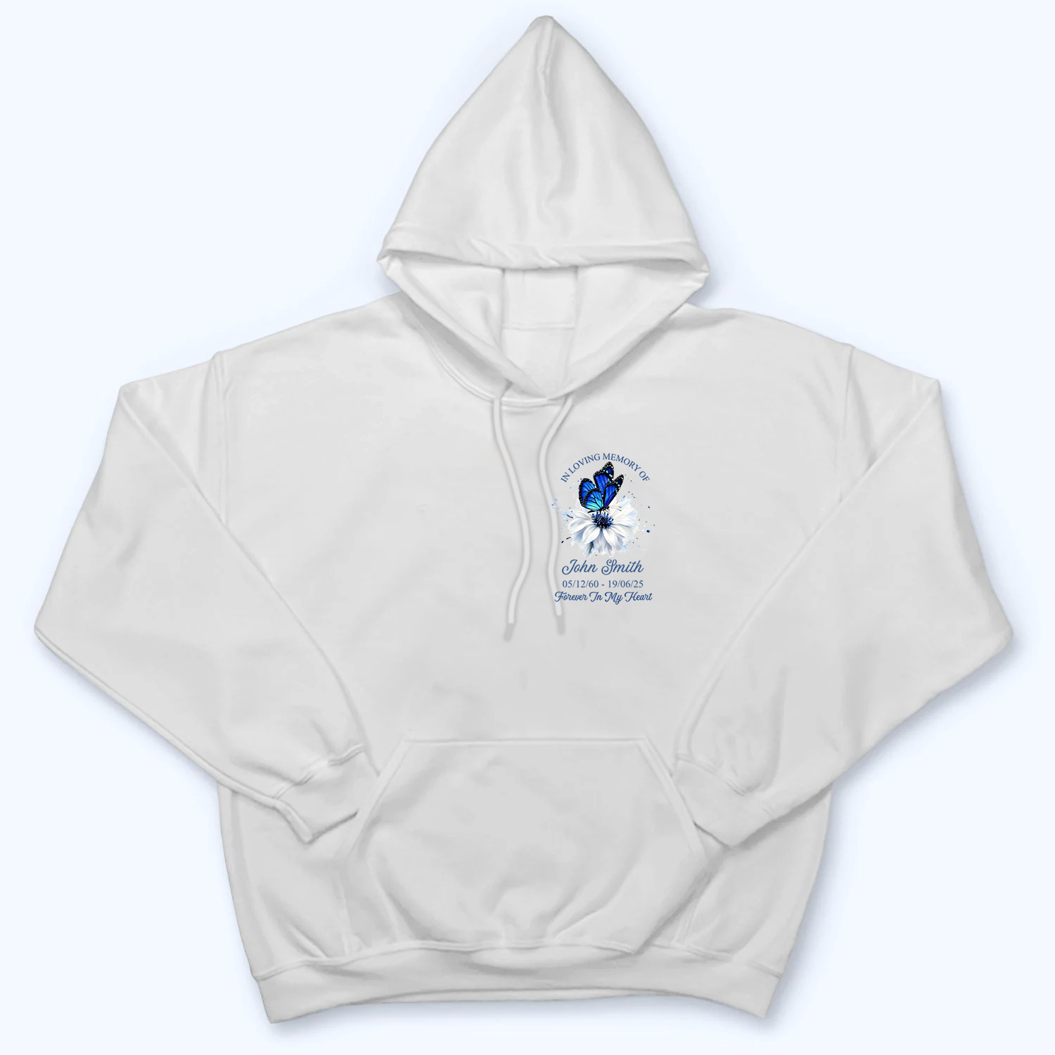 Memorial Butterfly Forever In My Heart - Personalized Custom Shirt - Memorial Sympathy Gifts For Loss Of Mom, Dad