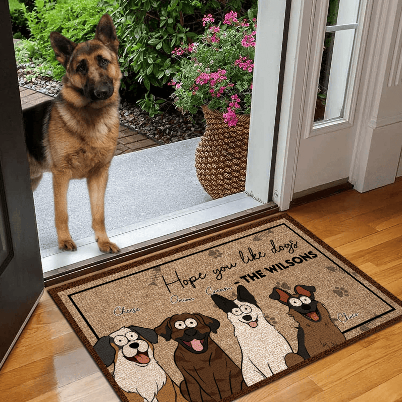 Hope You Like Dogs - Personalized Doormat - Birthday, Housewarming, Funny Gift for Homeowners, Friends, Dog Mom, Dog Dad, Dog Lovers, Pet Gifts for Him, Her - Suzitee Store