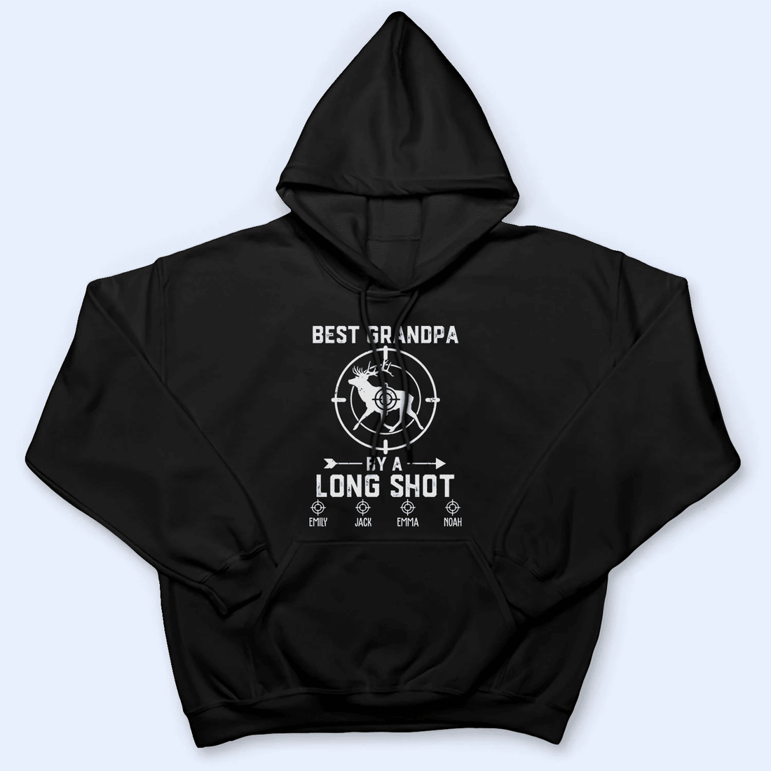 Personalized Best Grandpa By A Long Shot Hunting Gift t-shirt, alternate view 6