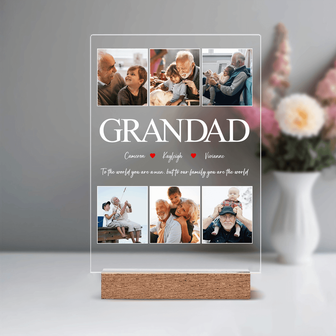 Personalized Best Grandad Ever led light, alternate view 4