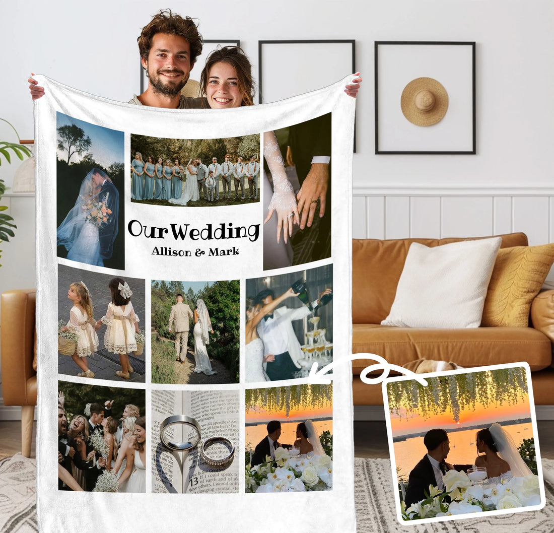 Custom Photo Blanket fleece blanket, soft fleece fabric close-up