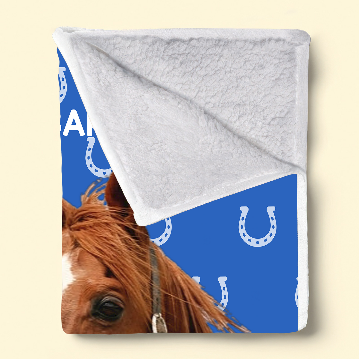 Custom Photo Horseshoe Print Multicolor - Personalized Custom Blanket - Gift For Horse Riding, Riders, Horse Lovers
