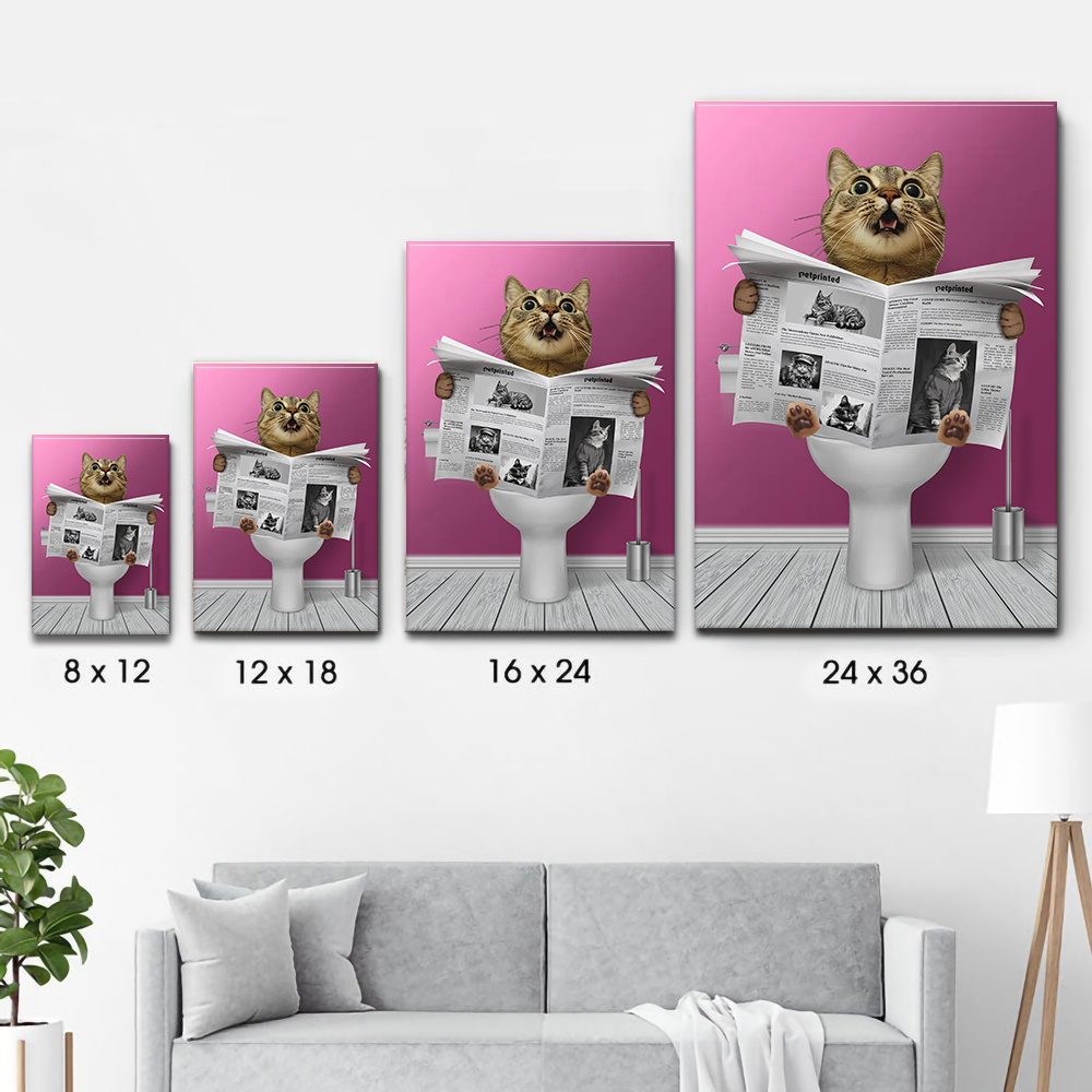 Custom Photo Important meeting Cat Lovers - Personalized Poster/Canvas Print - Gift for Dog Lovers, Cat Lovers, Pet Lovers