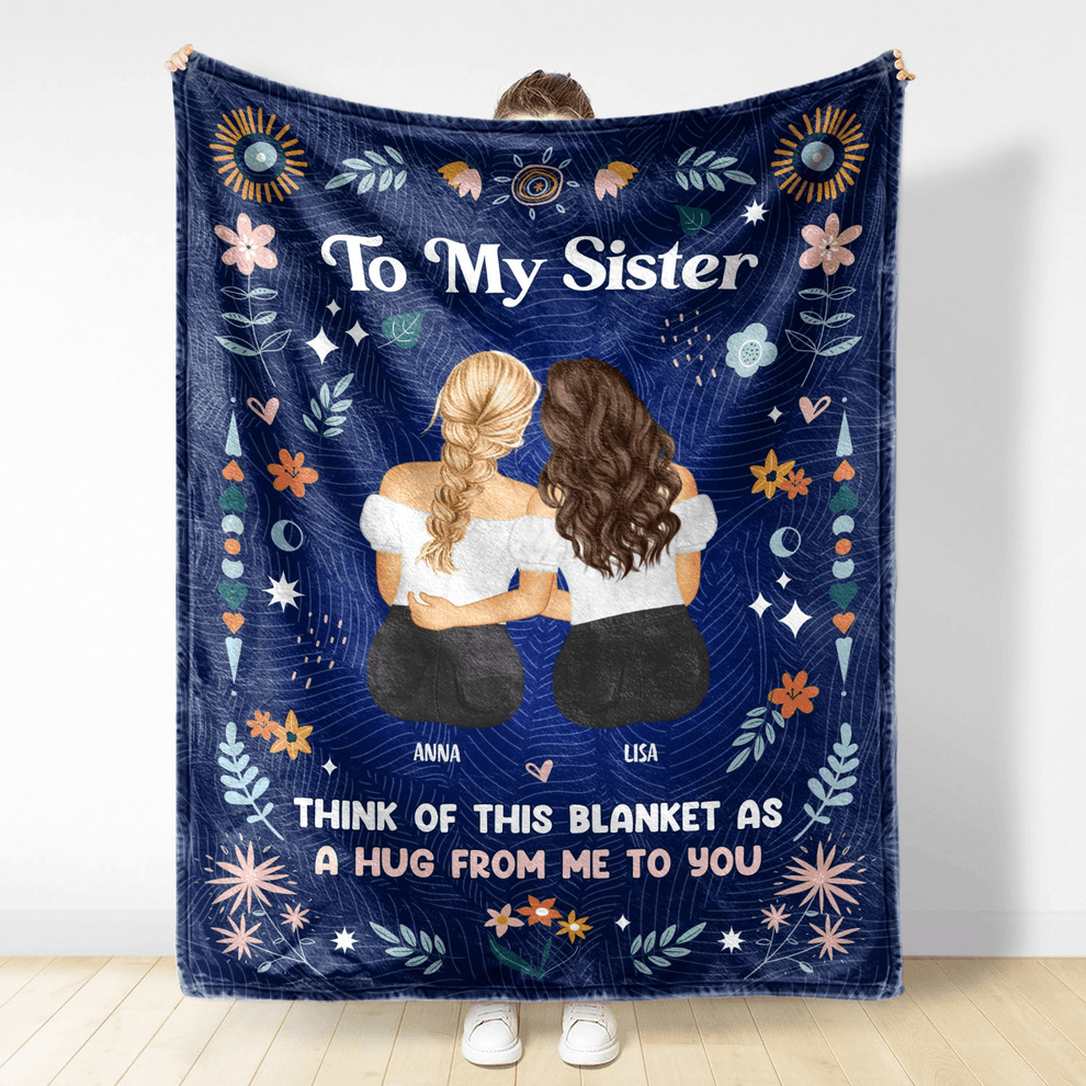 Personalized Sister or Bestie's Personalized Hug Blanket fleece blanket, product with name options
