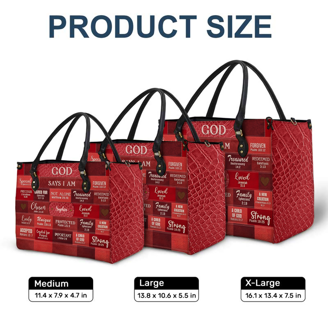 Personalized Christianartbag God Says I Am Red handbag, alternate view 8