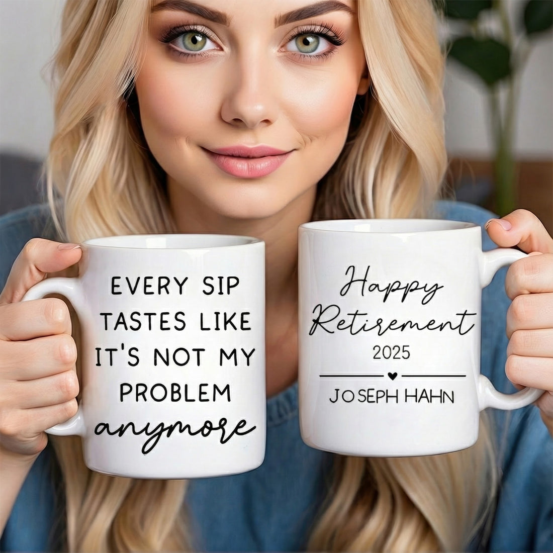Funny Retirement Mug: "Not My Problem Anymore" Personalized Coffee Cup - Custom Farewell Gift for Coworkers, Boss, or Dad on Retirement