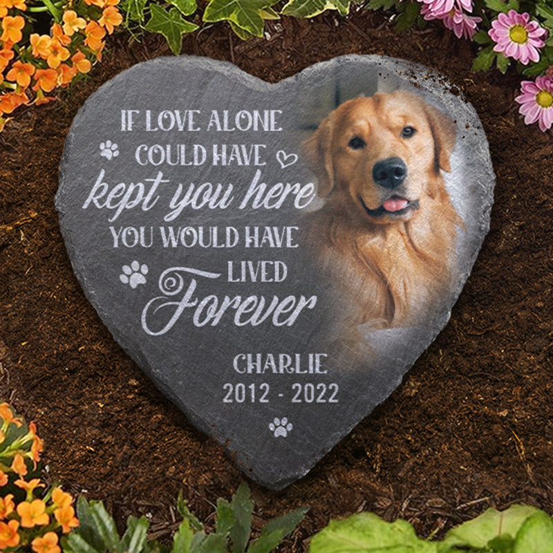 Custom Photo You Would Have Lived Pet Memorial - Personalized Heart Shaped Memorial Stone - Sympathy Gift For Pet Owners, Pet Lovers