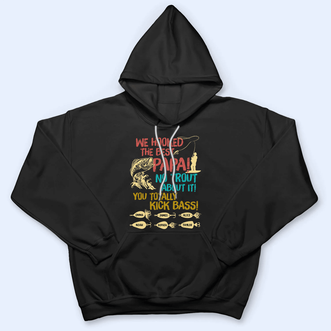 Personalized We Hooked The Best Dad, No Trout About It! t-shirt, alternate view 5