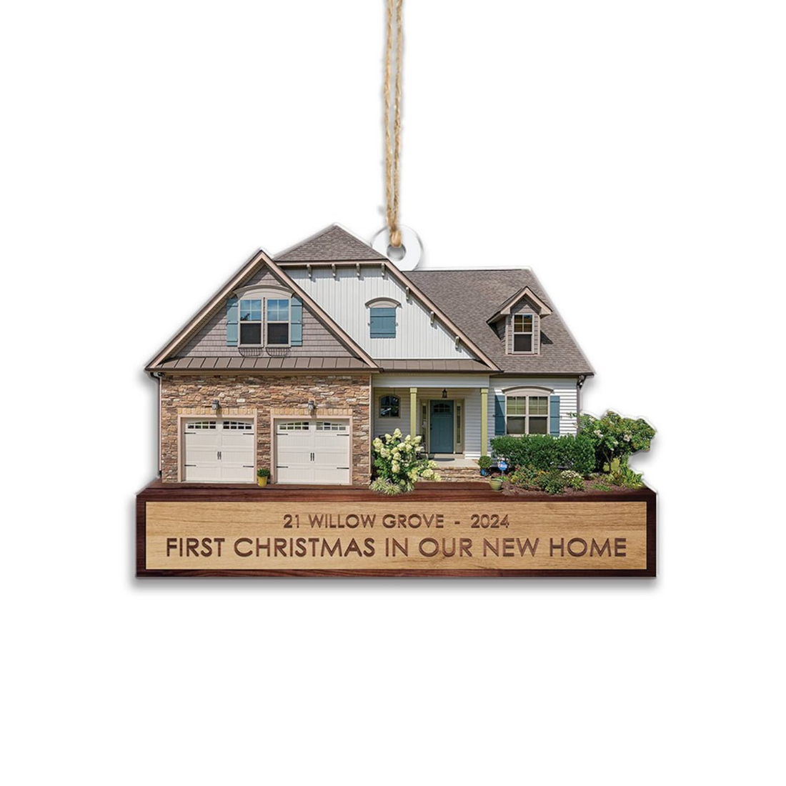 Custom House Photo Ornament, House Photo Ornament, Christmas personalized custom shaped acrylic ornament, alternate view 6