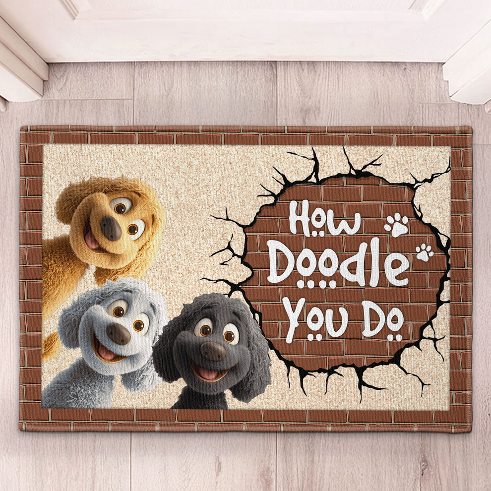 How Doodle You Do personalized doormat, main view