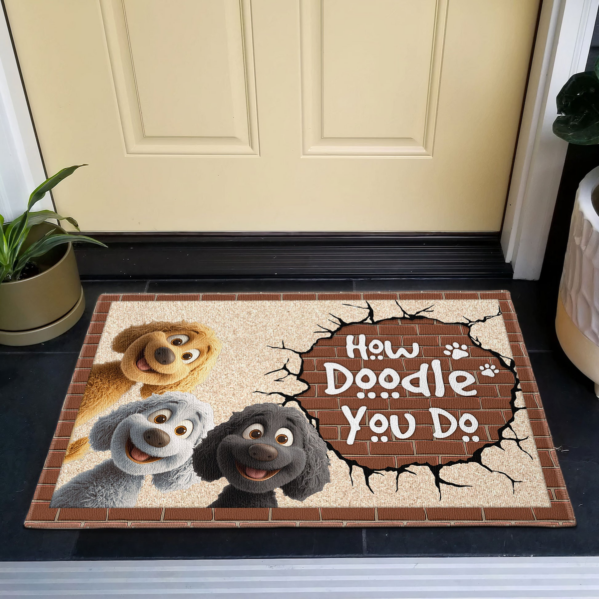How Doodle You Do - Goldendoodle, Labradoodle - Personalized Doormat - Personalized Gift for Dog Lovers