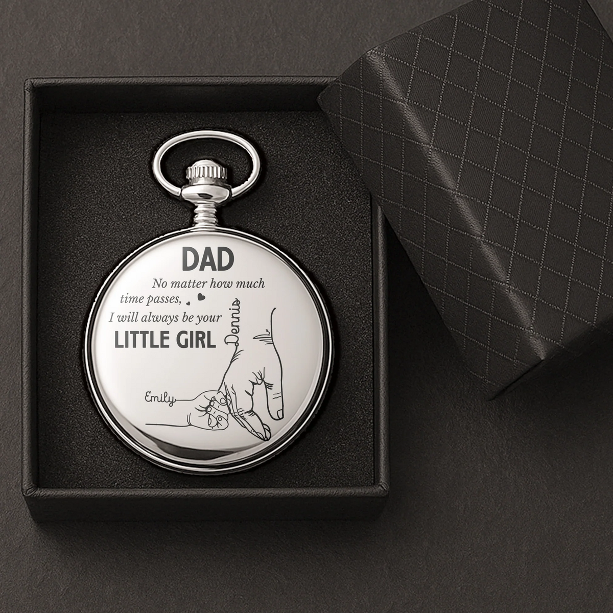 How Much Time Passes, I Will Always Be Your Little Girl - Personalized Pocket Watch - Father's Day Gift for Dad, Daddy