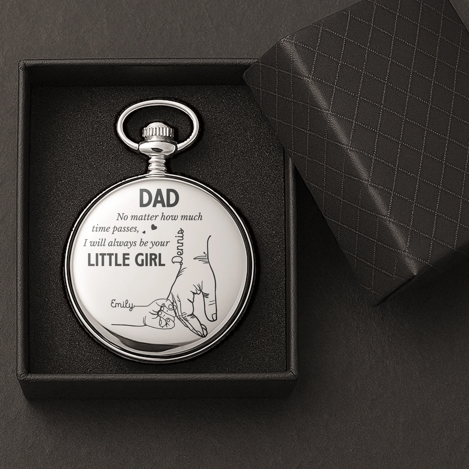 How Much Time Passes, I Will Always Be Your Little Girl - Personalized Pocket Watch - Father's Day Gift for Dad, Daddy