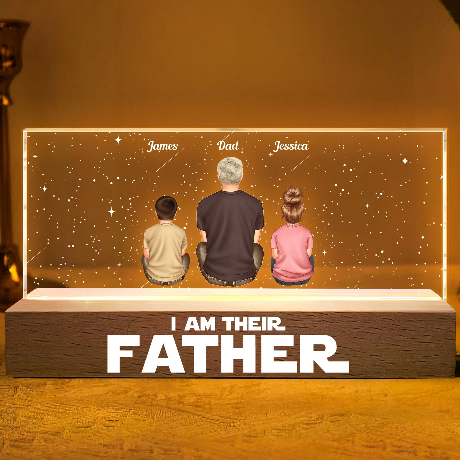 I Am Their Father - Personalized Acrylic LED Night Light - Father's Day Gift For Dad, Daddy, Papa