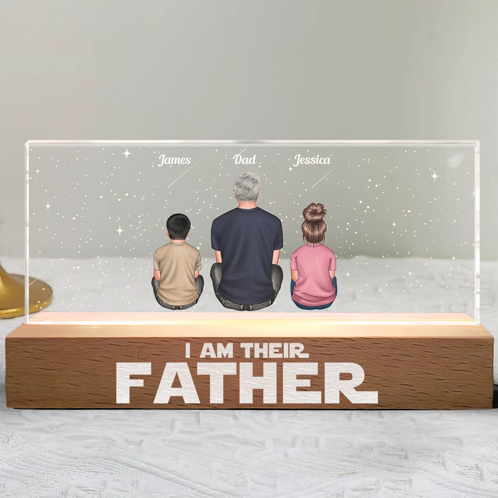I Am Their Father - Personalized Acrylic LED Night Light - Father's Day Gift For Dad, Daddy, Papa