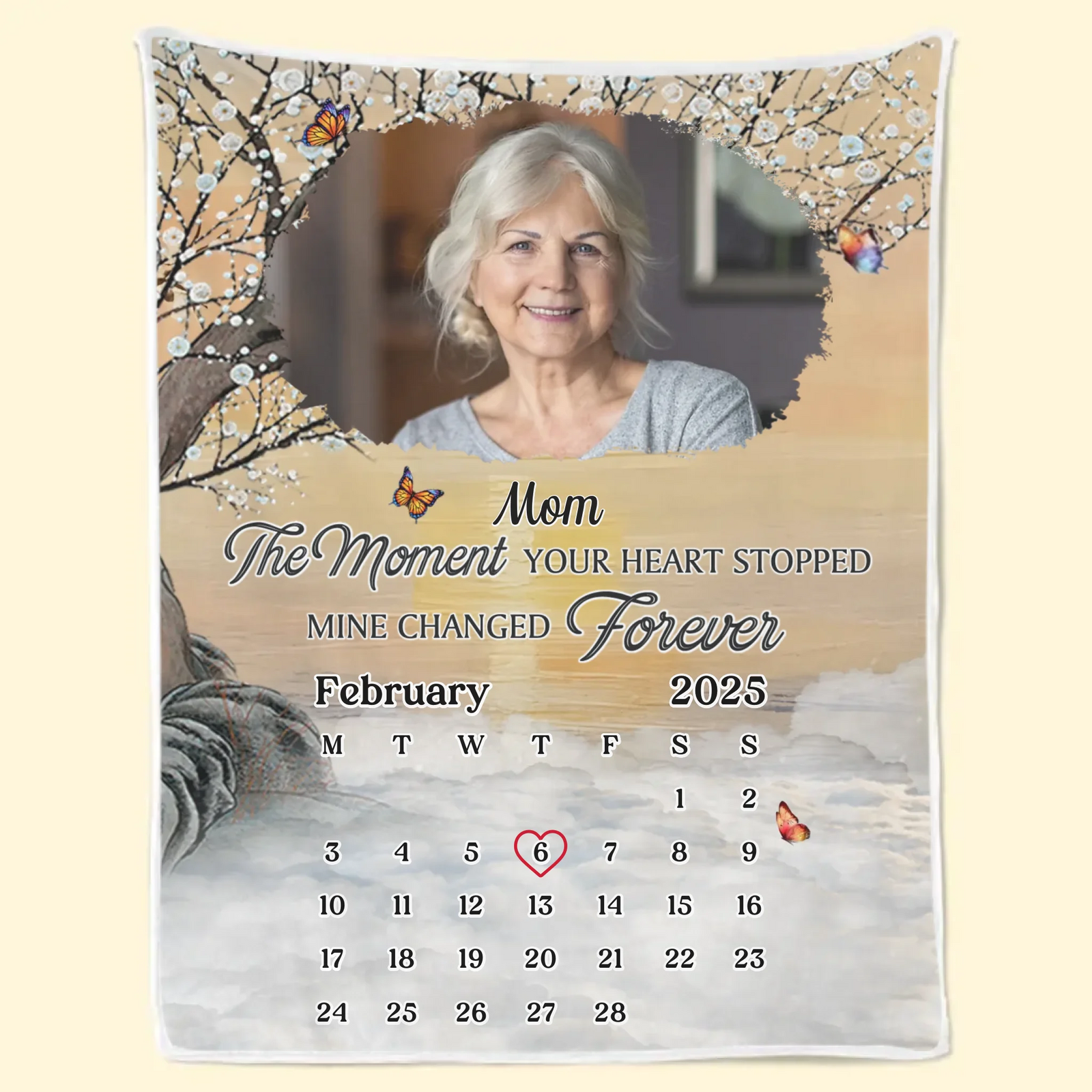 Custom Photo I Carry You In My Heart - Human Memorial Personalized Custom Blanket - Memorial Sympathy Gifts For Loss Of Mom, Dad