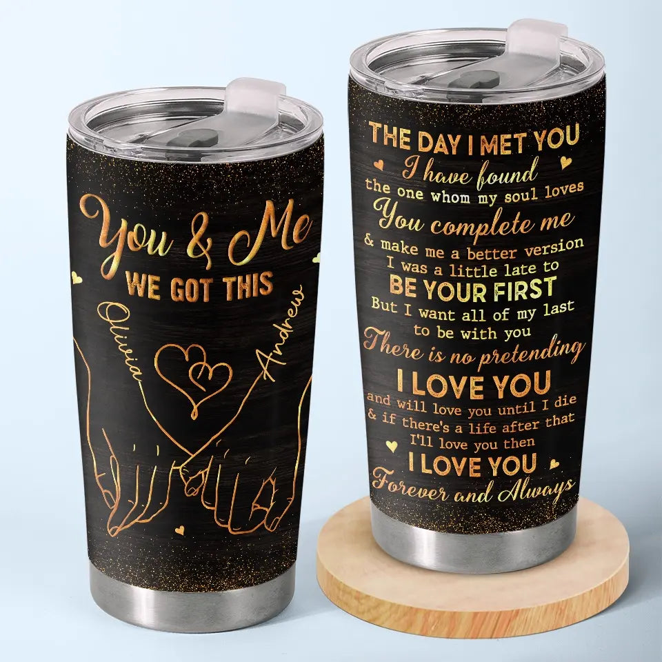 Personalized I Love You And Will Love You Until I Die Couple 20oz tumbler, main view