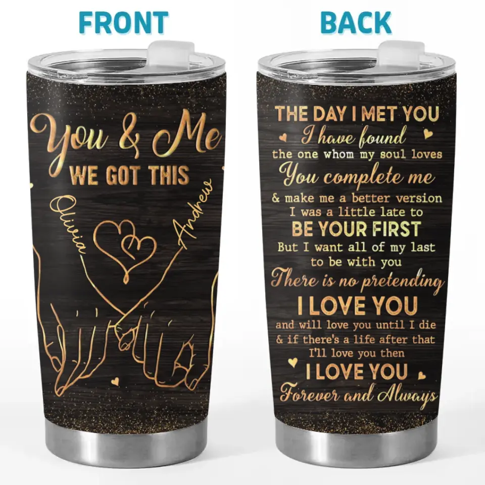 Personalized I Love You And Will Love You Until I Die Couple 20oz tumbler, alternate view 2