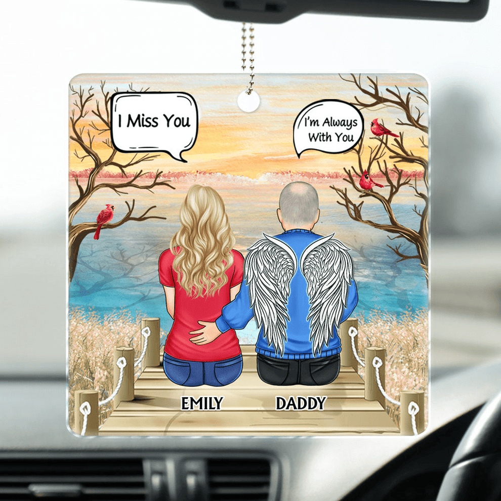 Personalized It's Hard To Live Without You I Miss You car hanger, main view