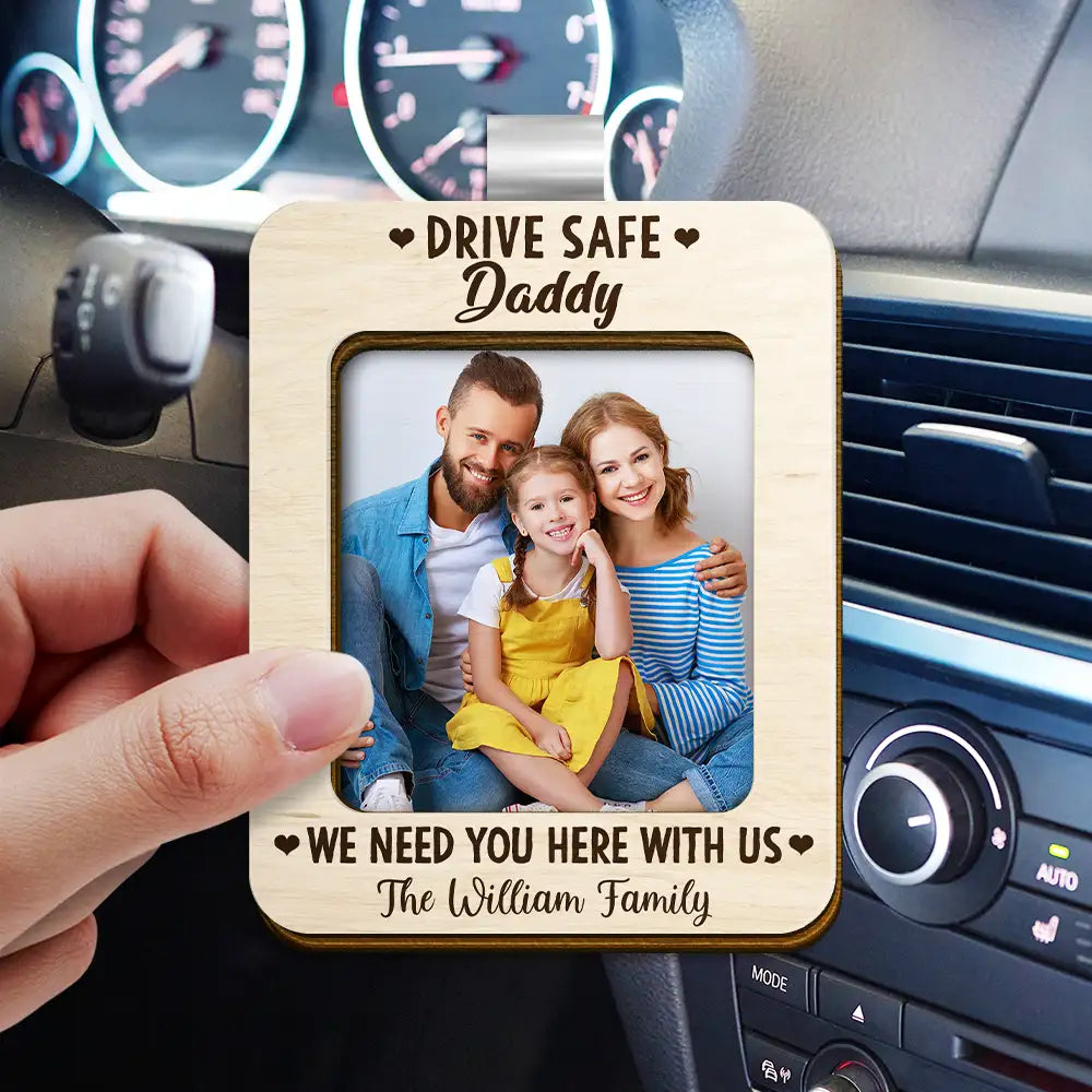 Custom Photo Drive Safe I Need You car visor clip, alternate view 3