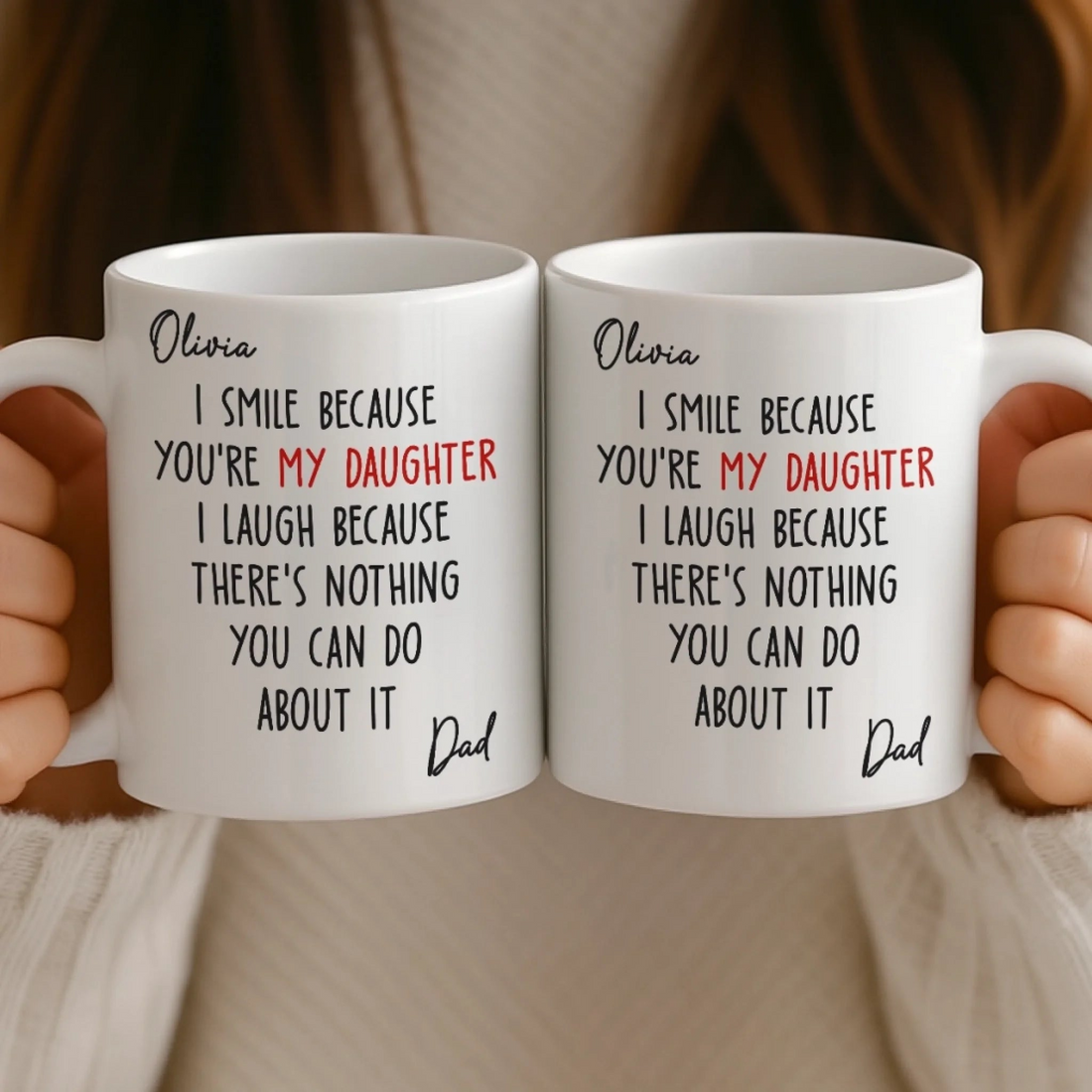 I Smile Because You're My Son, Daughter personalized mug, alternate view 3
