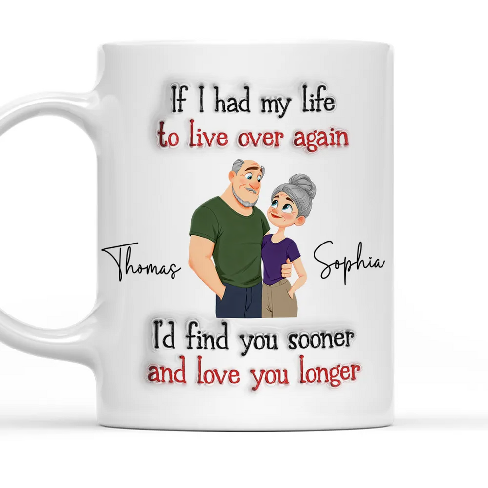 Couple If I Had My Life To Live Over Again personalized mug, main view