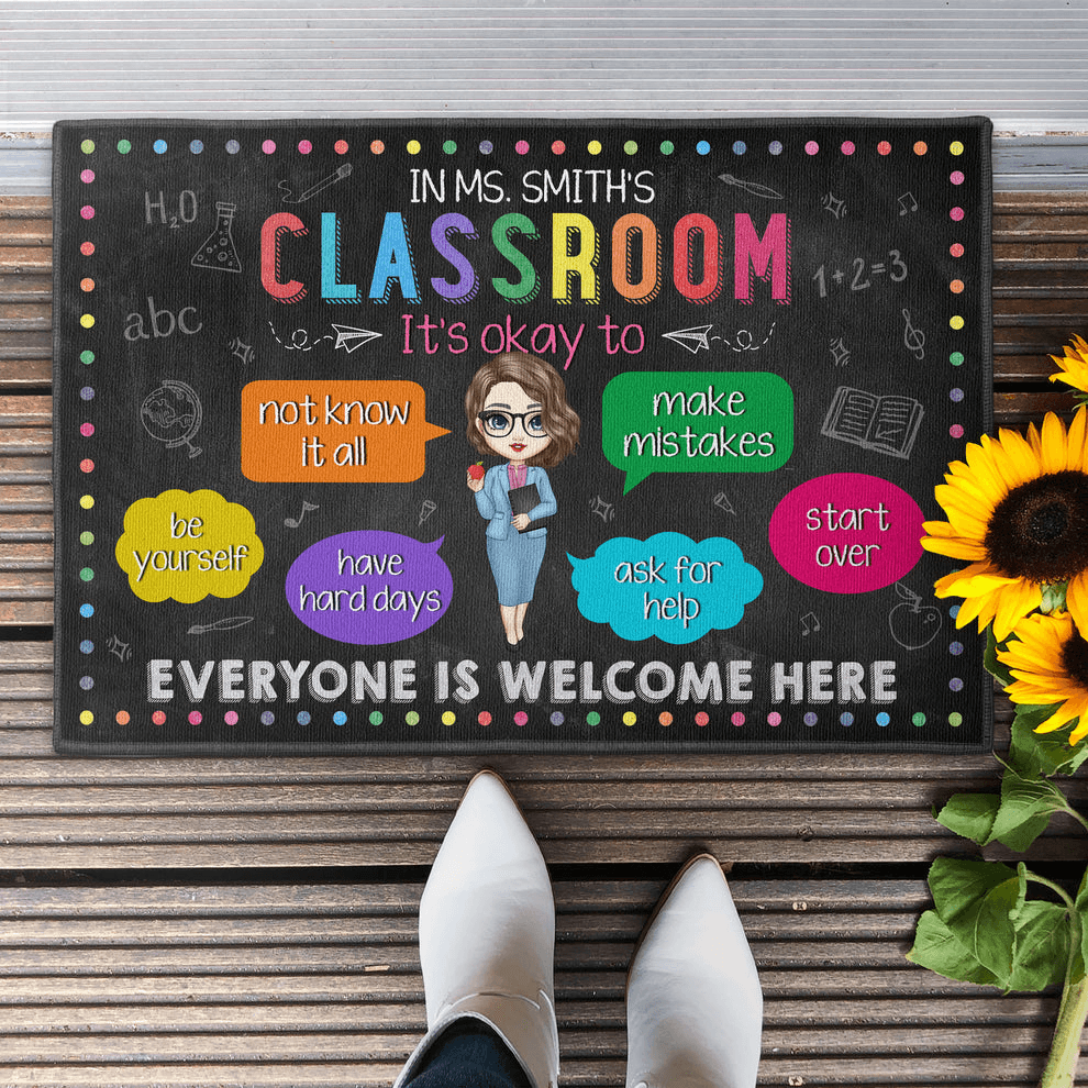 Personalized In My Classroom Everything Is Okay doormat, main view