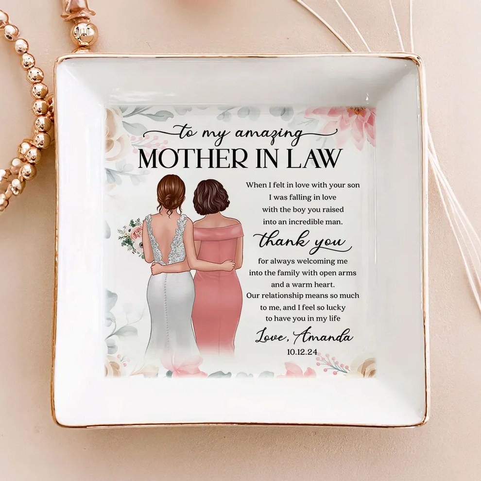 Personalized To My Amazing Mother In Law jewelry dish, main view