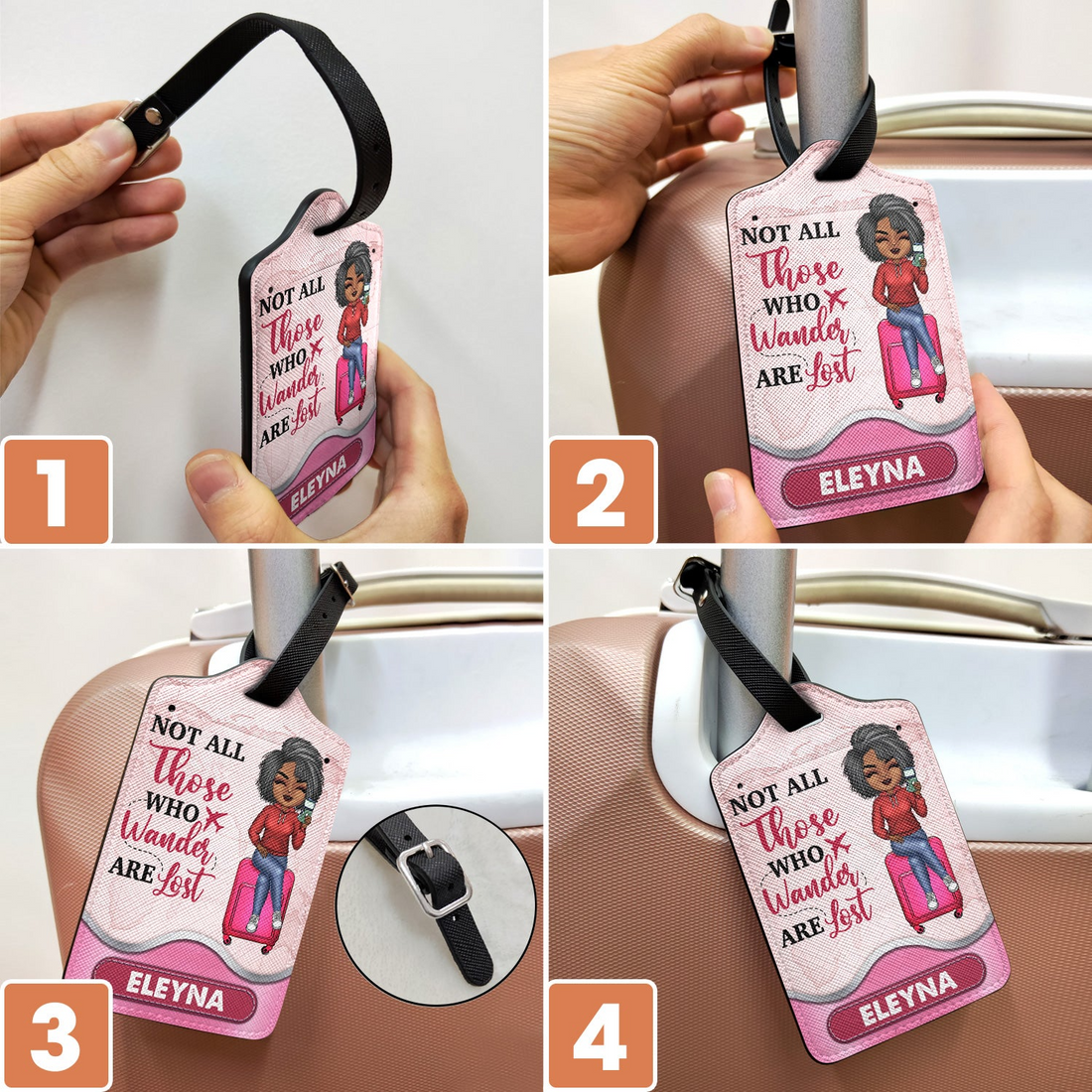 Personalized Just A Girl Boy Who Loves Traveling luggage tag, alternate view 6