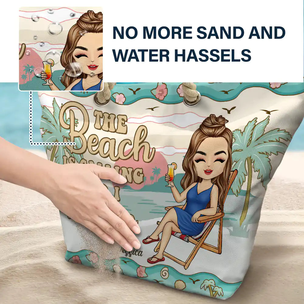 Personalized Just A Girl Who Loves Beaches beach bag, alternate view 7