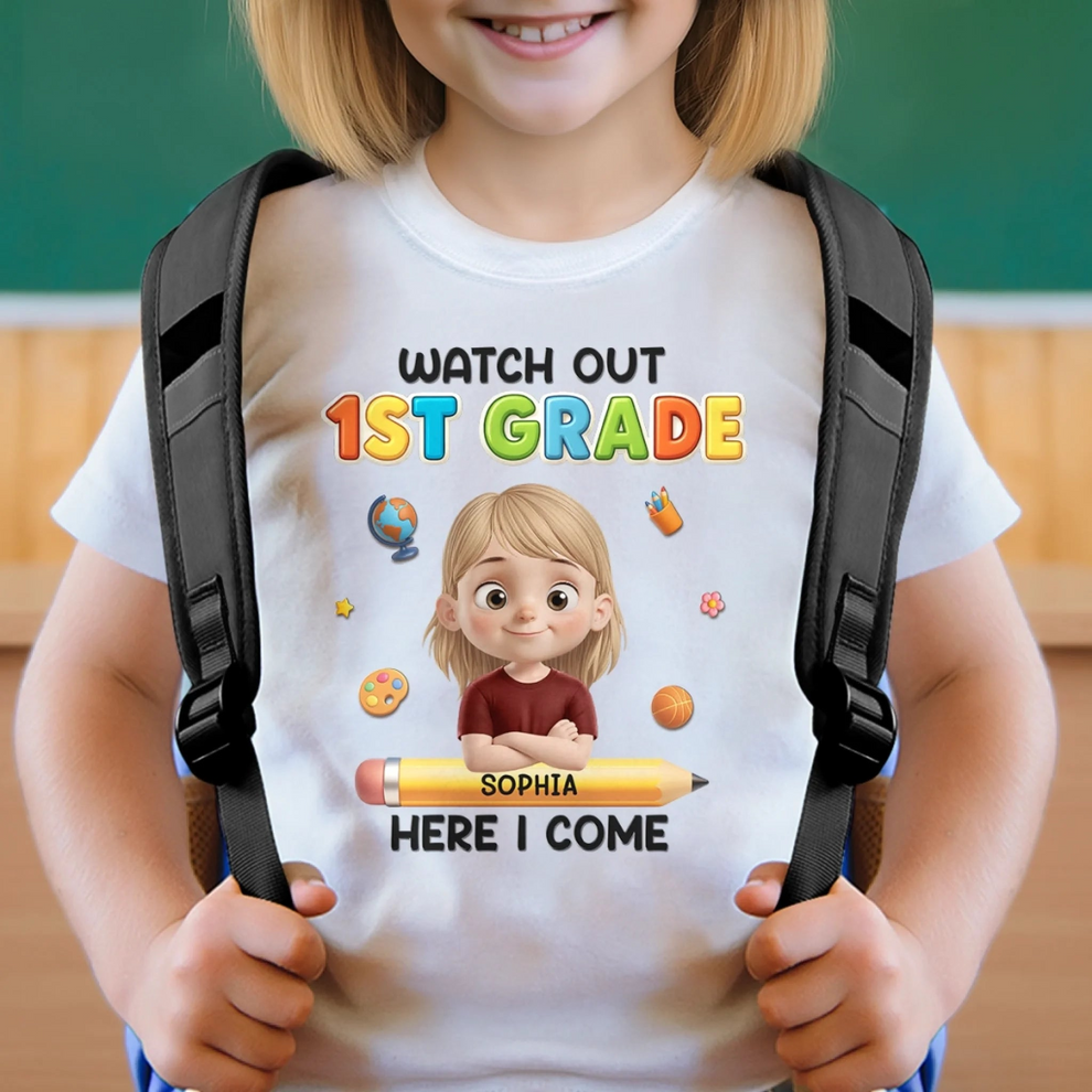 Personalized Watch Out Here I Come youth t-shirt, main view