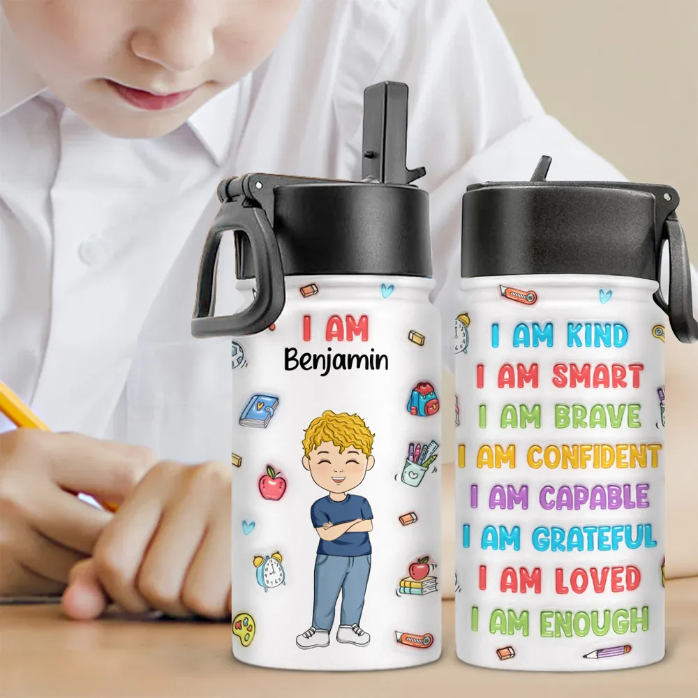 Kind Smart Loved personalized bottle, alternate view 2