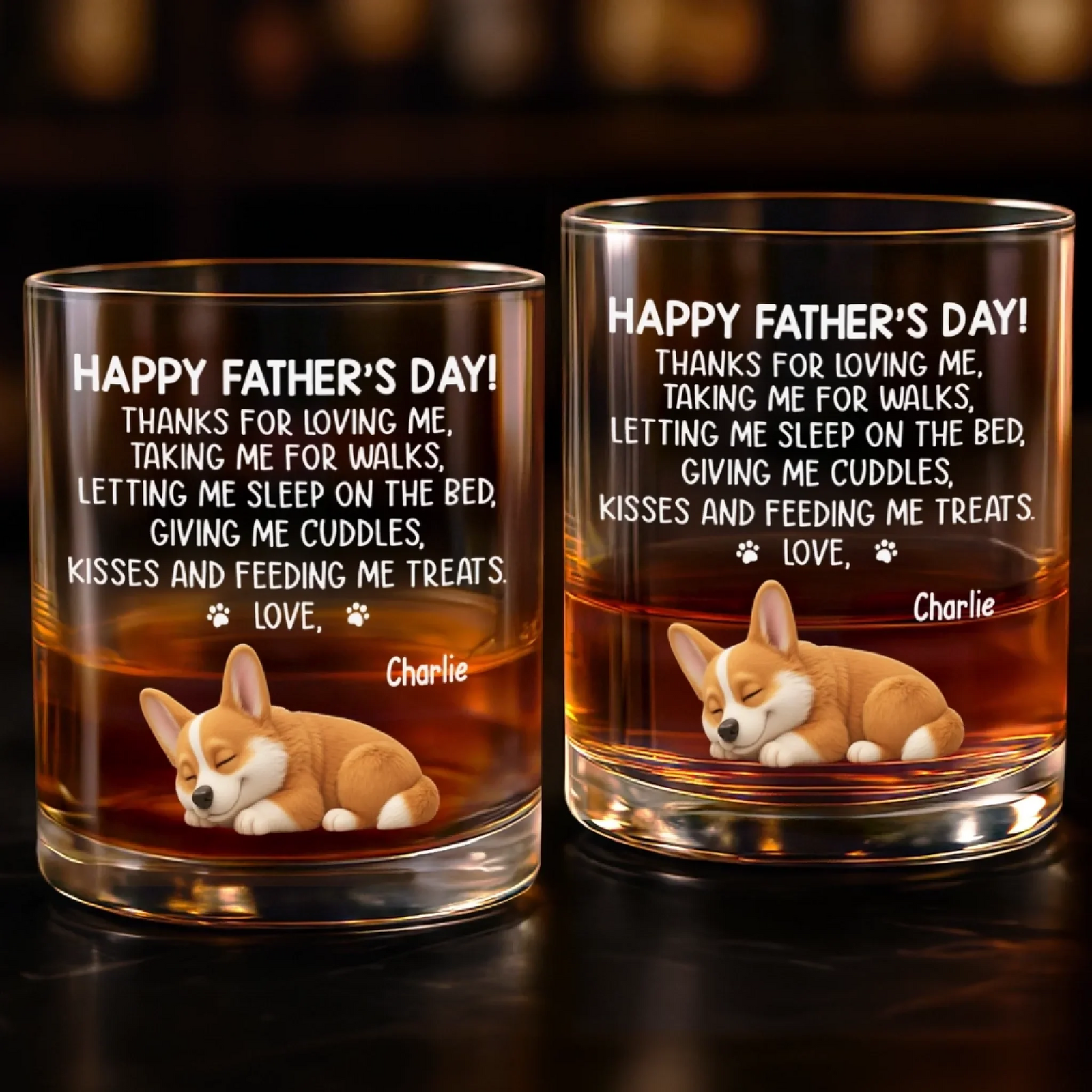 Long Night Sleep Dog - Personalized Custom Whiskey Glass - Father's Day Gift For Dog Dad, Dog Lovers