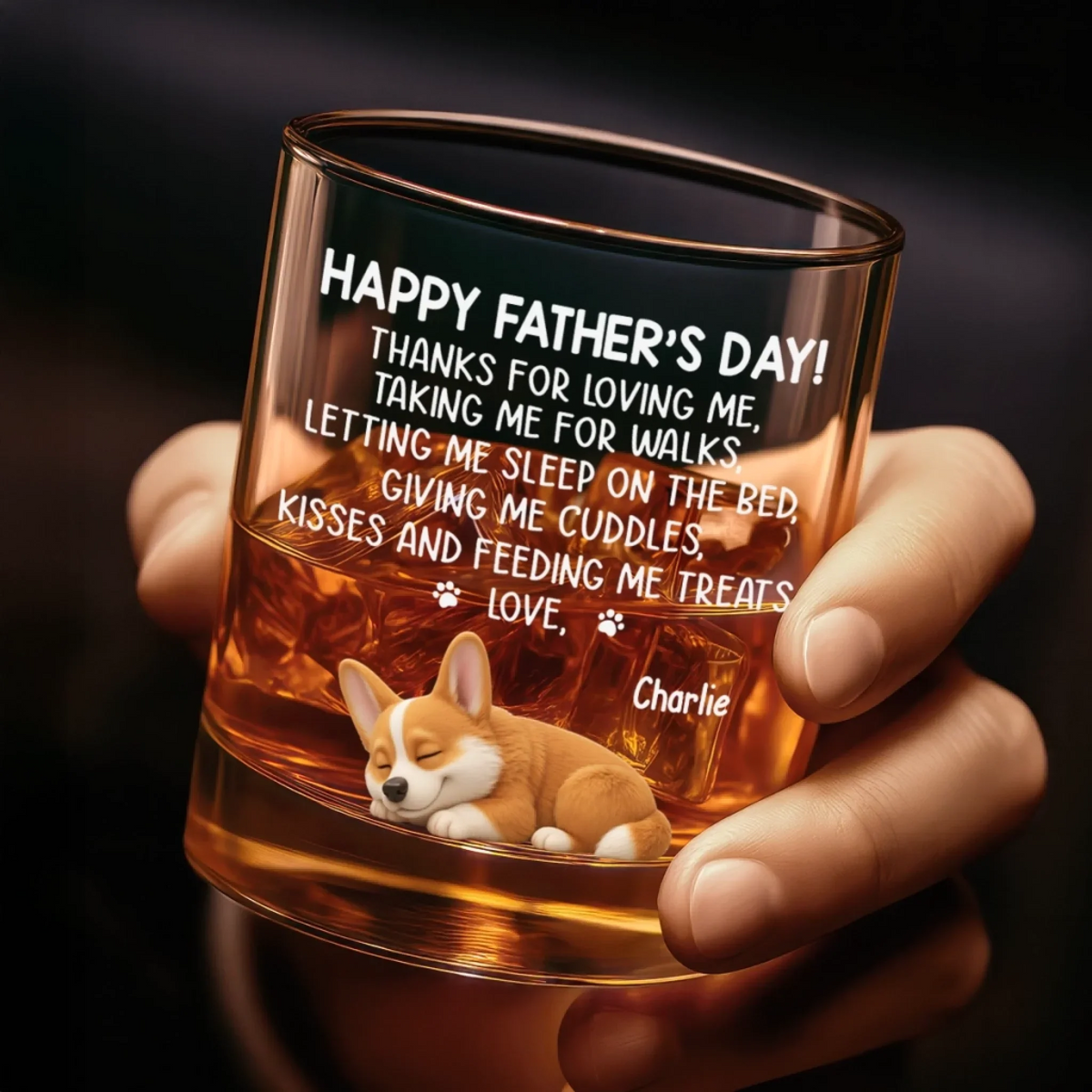 Long Night Sleep Dog - Personalized Custom Whiskey Glass - Father's Day Gift For Dog Dad, Dog Lovers